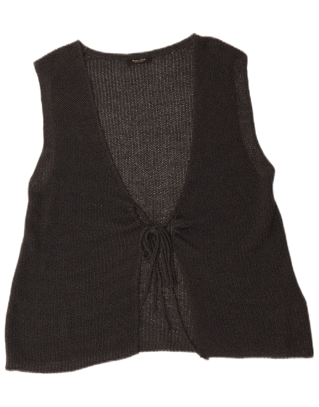 Massimo Dutti Pull cardigan sans manches pour femme UK 14 Gris moyen