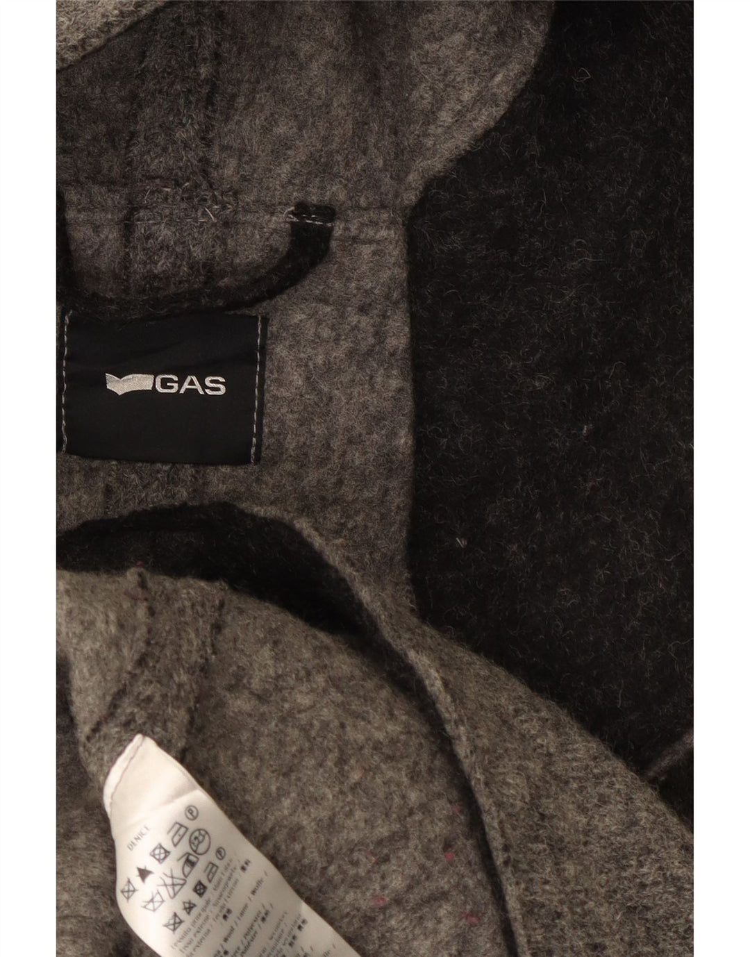 Gas Caban à capuche pour femme UK 44 Laine gris moyen