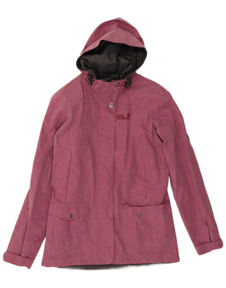 Jack Wolfskin Veste coupe-vent à capuche pour femme UK 10 Petit Rose Polyester