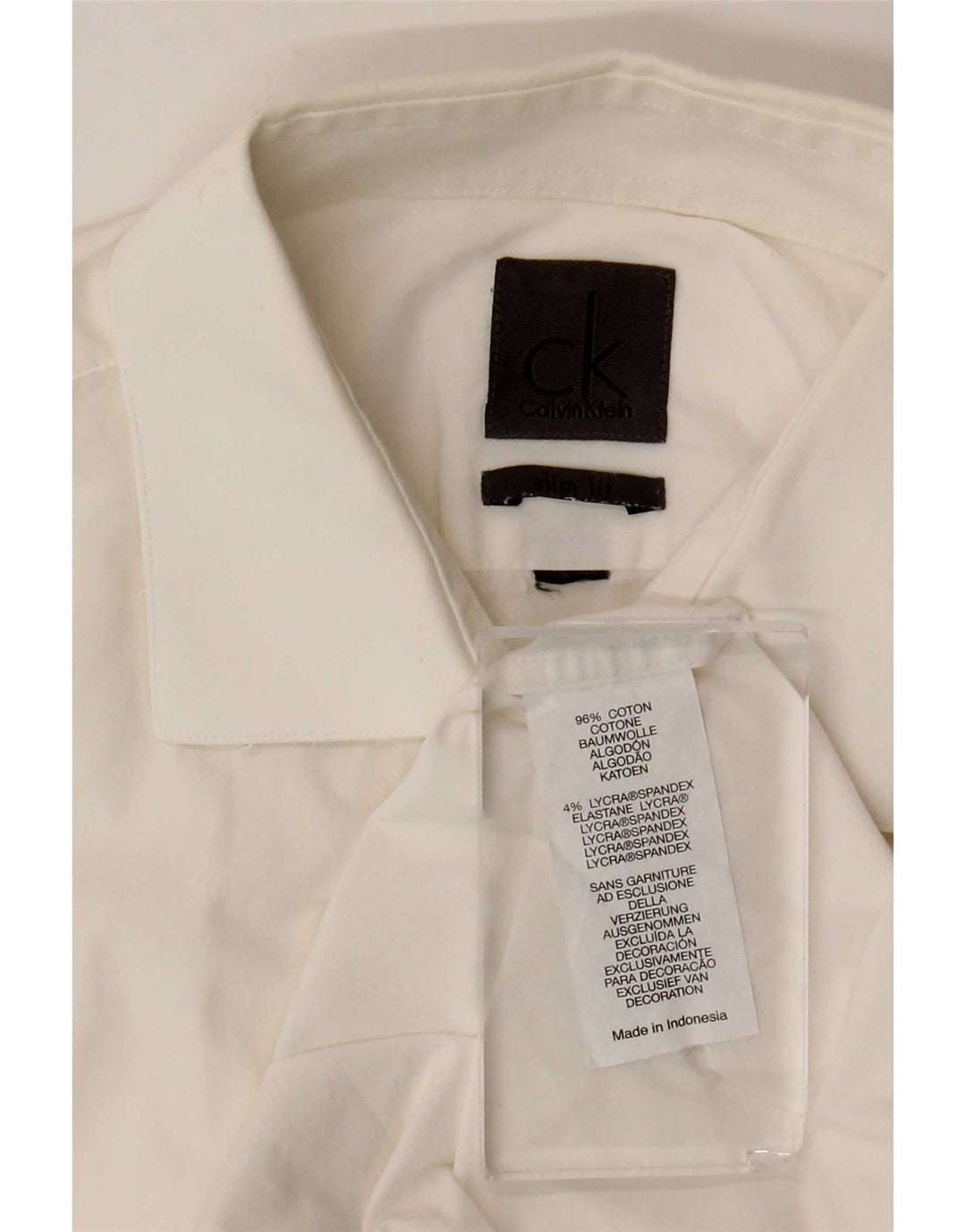 Calvin Klein Chemise à Manches Courtes Homme Blanc Moyen Coton