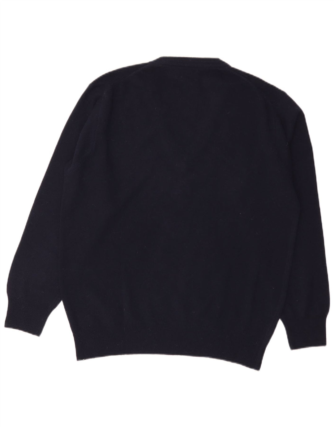 Sisley Pull Col V Laine Vierge Bleu Marine Moyen Homme