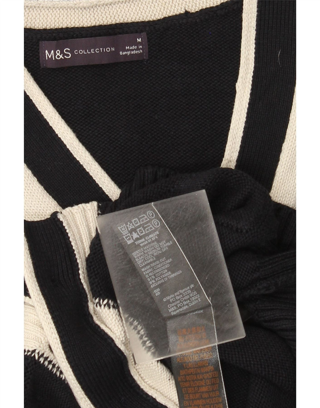 Marks & Spencer Pull Cardigan pour Femme UK 14 Bleu Marine Moyen Colorblock