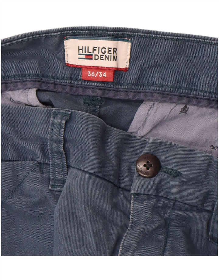 TOMMY HILFIGER Pantalon Chino Slim Fit Homme W36 L34 Bleu Coton