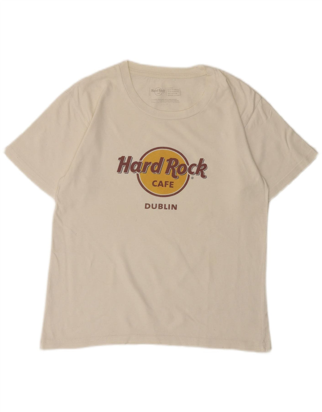 Hard Rock Cafe Dublin Graphic T-Shirt Top UK 18 XL Coton Blanc