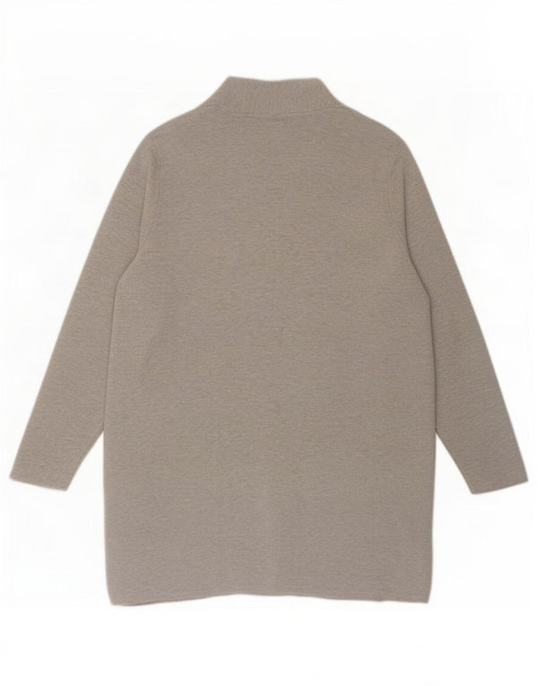 John Lewis Pull cardigan ouvert long pour femme UK 16 Large Gris Polyester