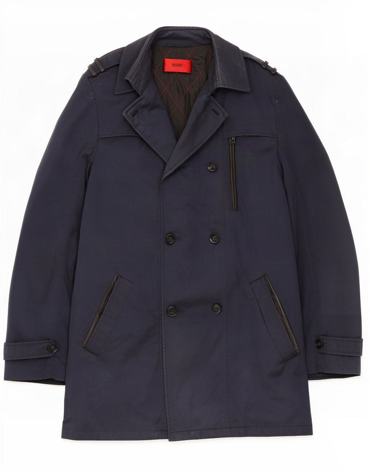 Hugo Boss Trench Coat Homme EU 48 Coton Bleu Marine Moyen