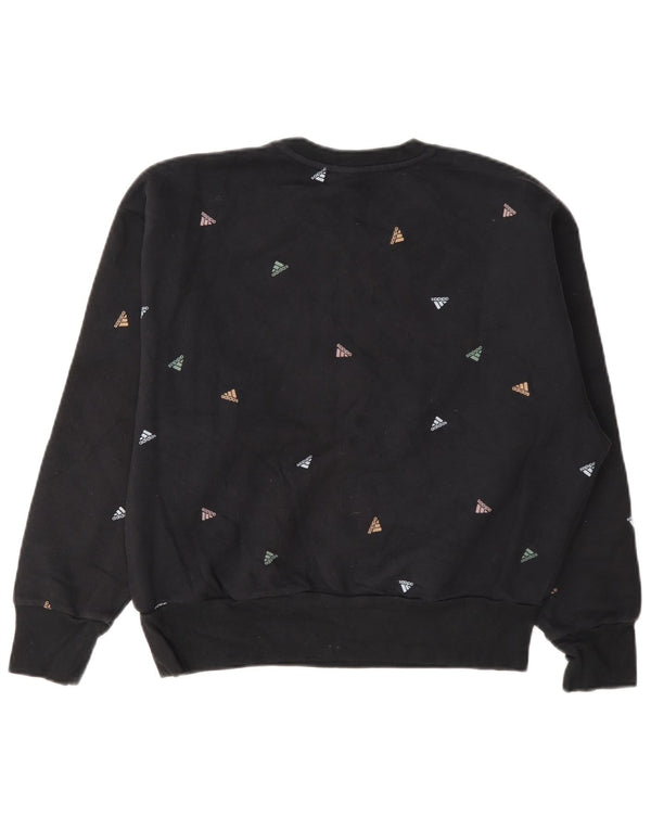 Adidas Sweat-shirt graphique pour femme UK 14 Grand coton noir