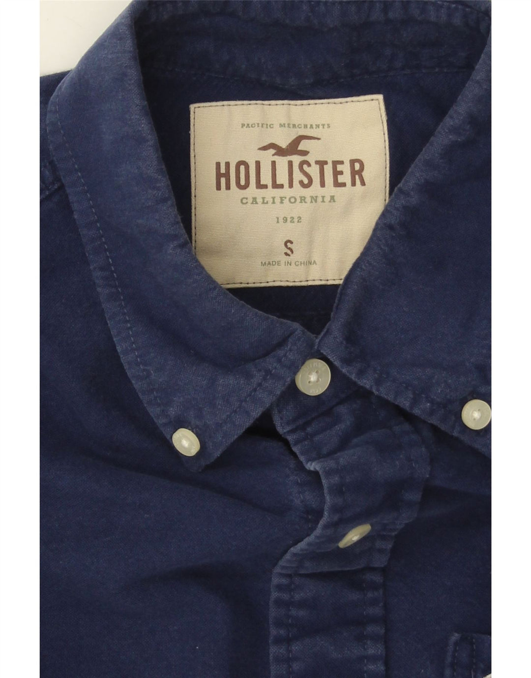 HOLLISTER Mens Shirt Small Navy Blue Cotton Vintage Hollister and Second-Hand Hollister from Messina Hembry 