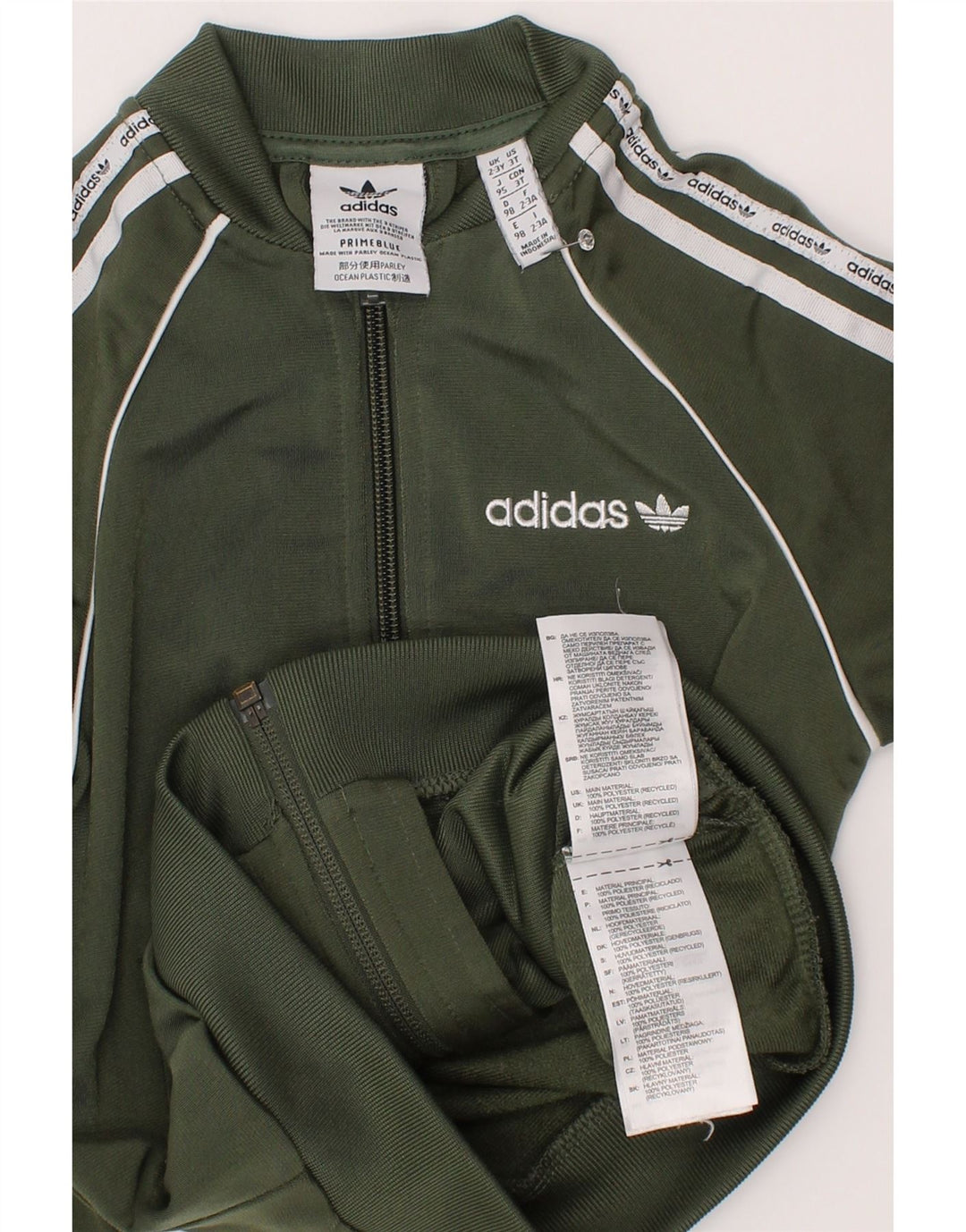 Adidas Veste de Survêtement Graphique Fille 2-3 Ans Vert Polyester