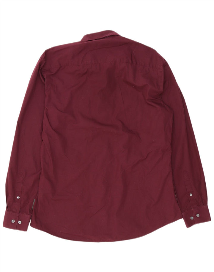 French Connection Chemise Homme Large Bordeaux Coton