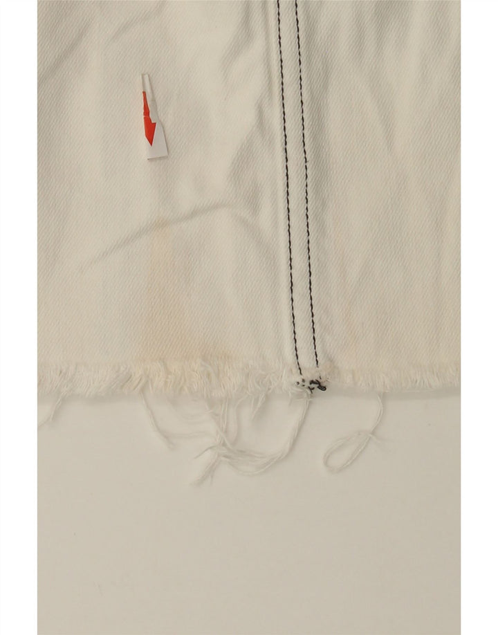 Zara Femme Mini Jupe En Jean Petit W27 Blanc