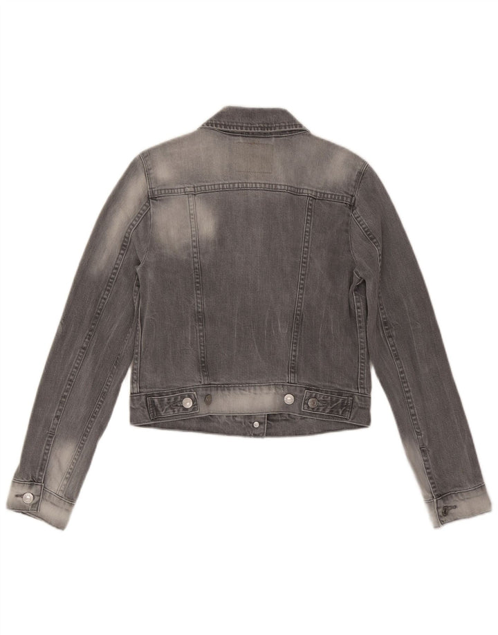 LEVI'S Veste en jean courte pour femme UK 10 Petit coton gris