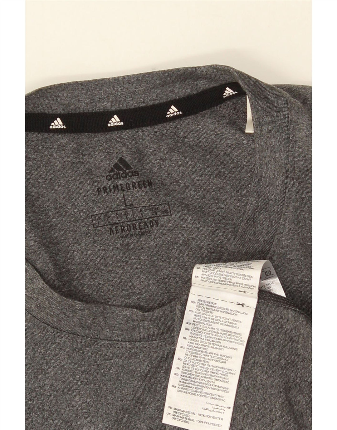 ADIDAS T-shirt Aeroready pour hommes, grand, gris, polyester