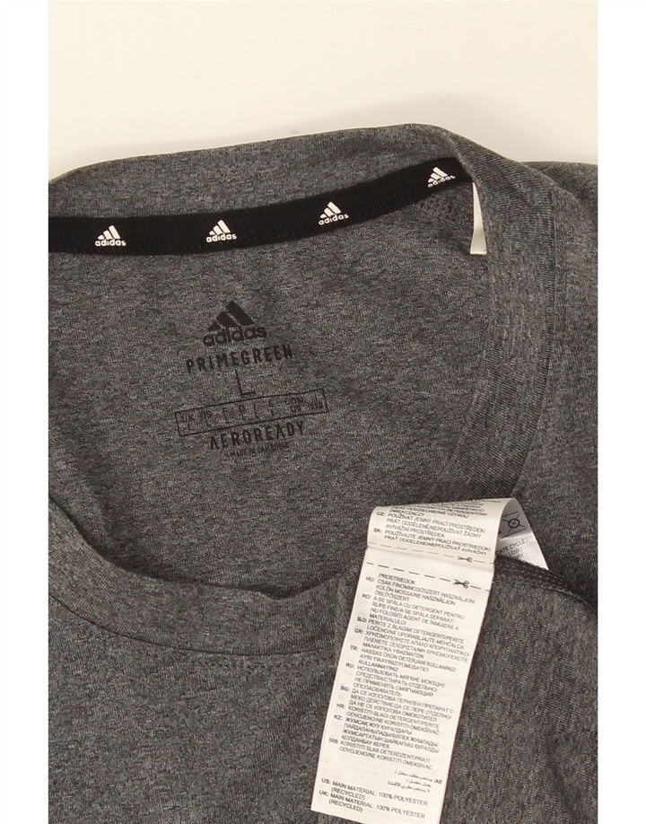 ADIDAS T-shirt Aeroready pour hommes, grand, gris, polyester