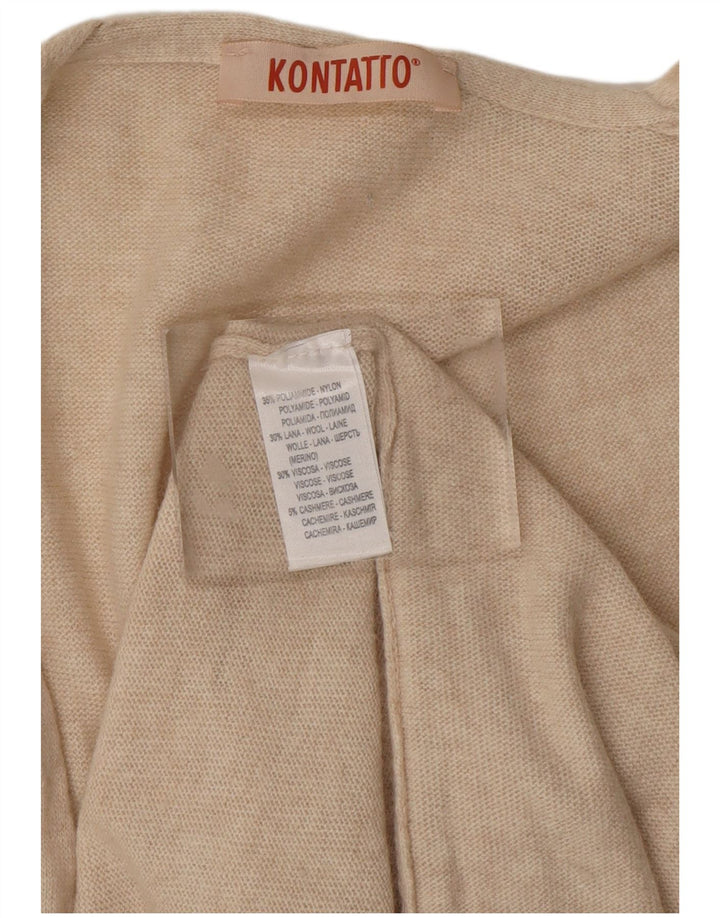 KONTATTO Cardigan Long pour Femme UK 14 Beige Moyen Polyamide