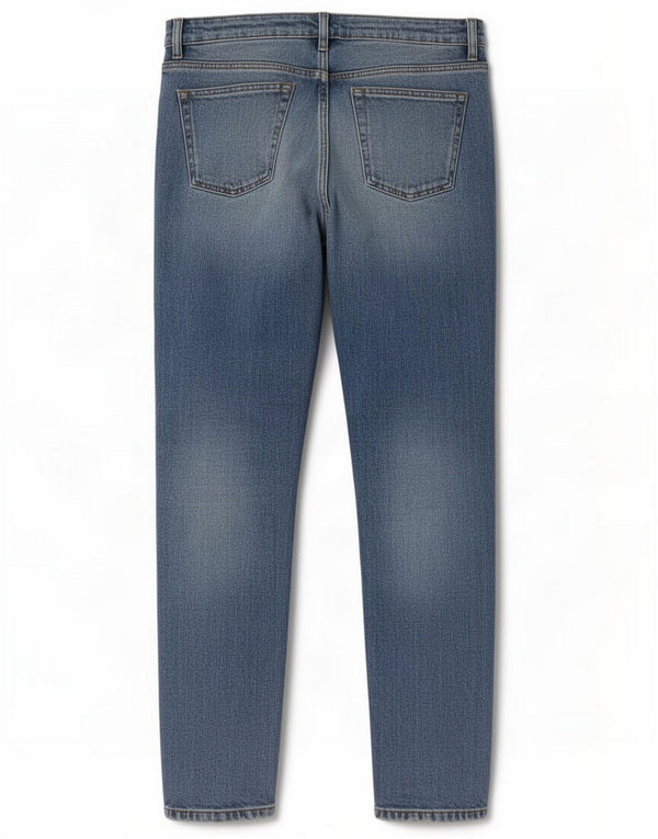 Zara Jean Slim Mom Distressed Femme W26 L30 Bleu Coton