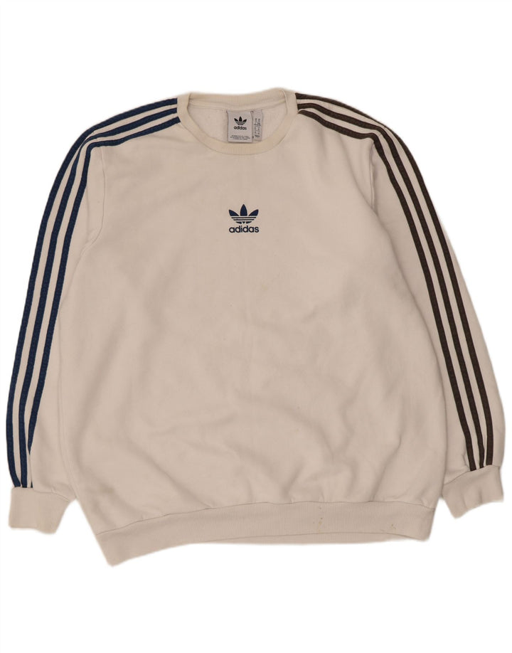Adidas Sweat-shirt pour homme XL en coton blanc
