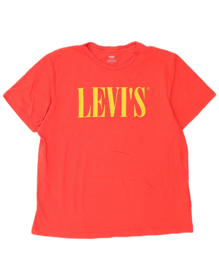 Levi's T-Shirt Graphique Homme Rouge Large Coton