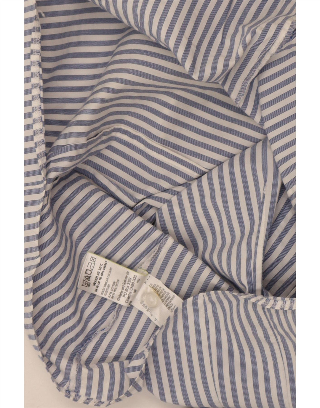 Marks & Spencer Chemise femme UK 12 Coton à fines rayures bleu marine moyen