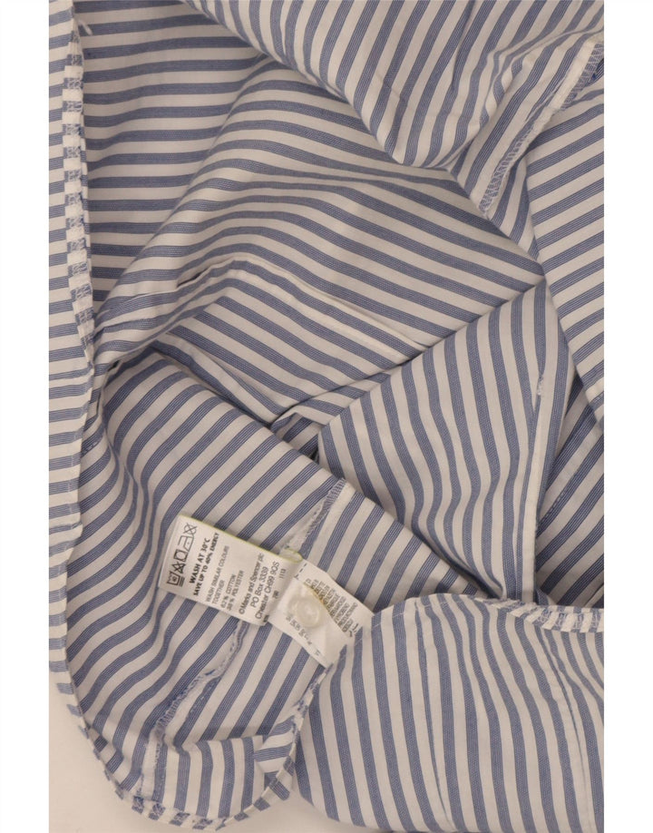 Marks & Spencer Chemise femme UK 12 Coton à fines rayures bleu marine moyen