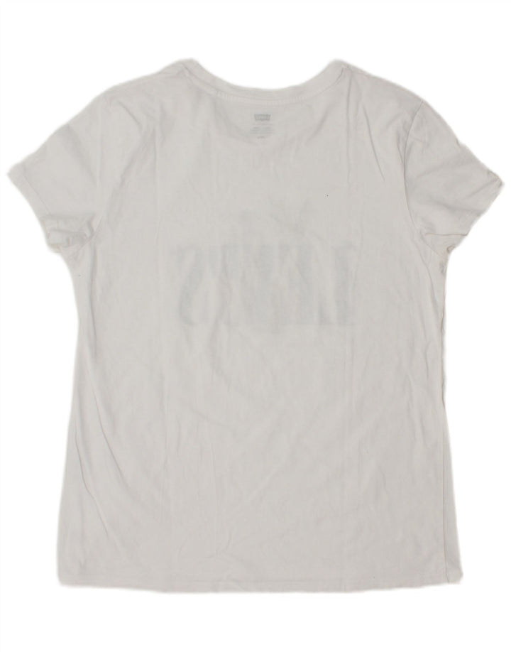 LEVI'S T-shirt graphique pour femme UK 14 Large Blanc