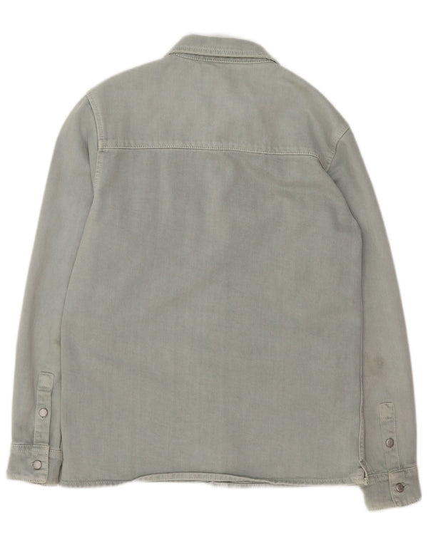 Zara Homme Chemise En Jean Coupe Décontractée Petit Coton Vert