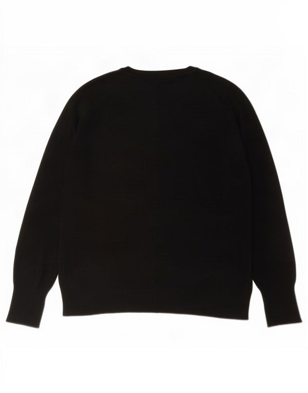 Zara Pull à col rond pour femme UK 14 Noir moyen