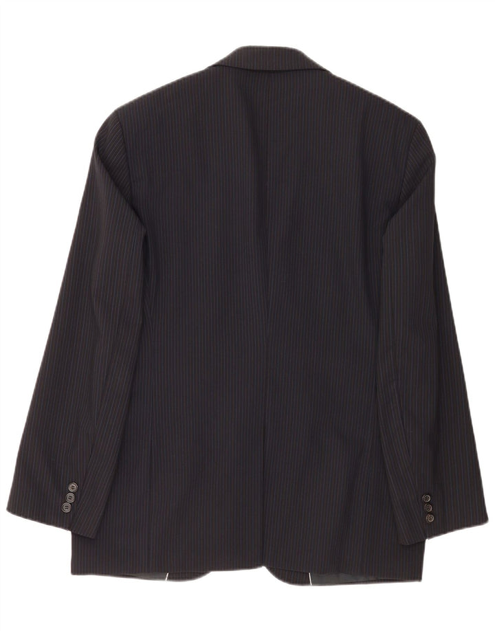 Hugo Boss Veste blazer à 2 boutons pour homme EU 48 Bleu marine moyen à fines rayures