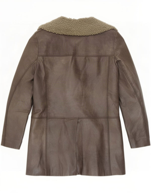 veste shearling femme vintage UK 10 Petit Gris