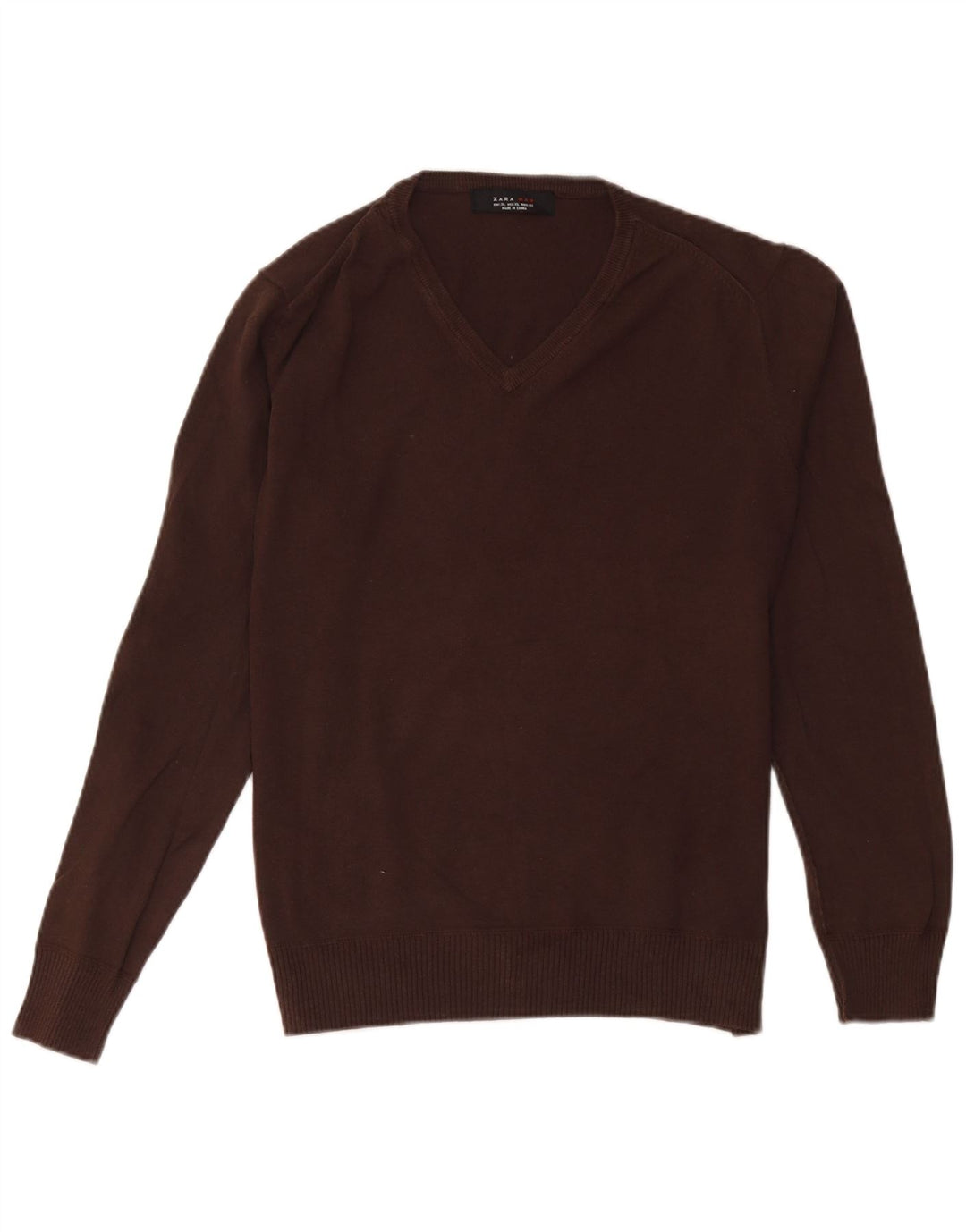 Zara Pull col V pour homme XL Marron