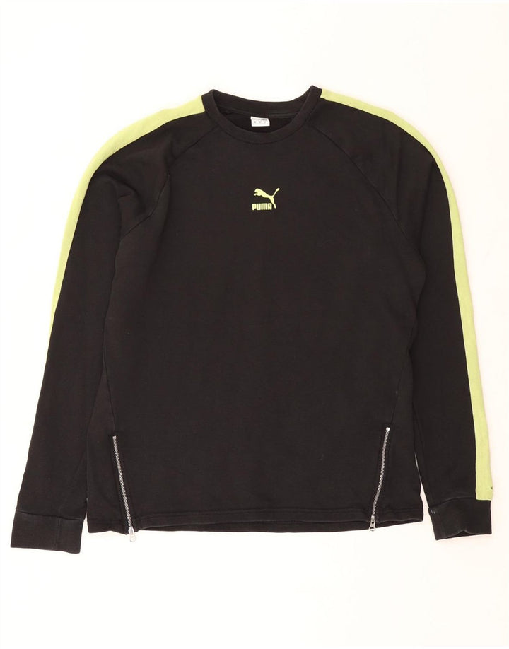 Puma Sweat-shirt pour femme UK 44 en coton color block noir moyen