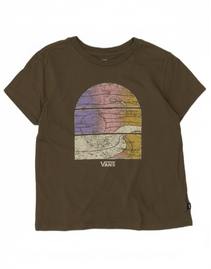 Vans T-Shirt Graphique Garçon 10-11 ans Coton Kaki Moyen