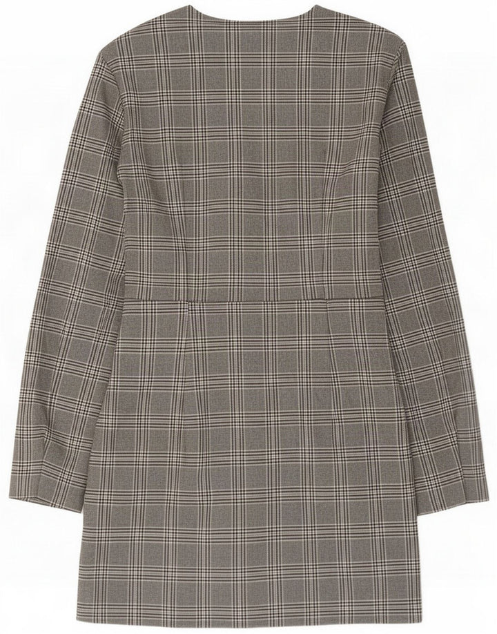 Zara Robe fourreau pour femme UK 8 Petit Gris Pied-de-poule Polyester