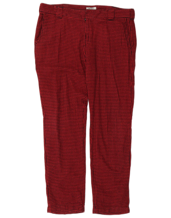 Carhartt Pantalon Chino Droit Homme XL W40 L32 Rouge Pied-de-Poule Coton