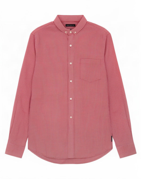 French Connection Chemise Homme Petit Vichy Rouge Coton