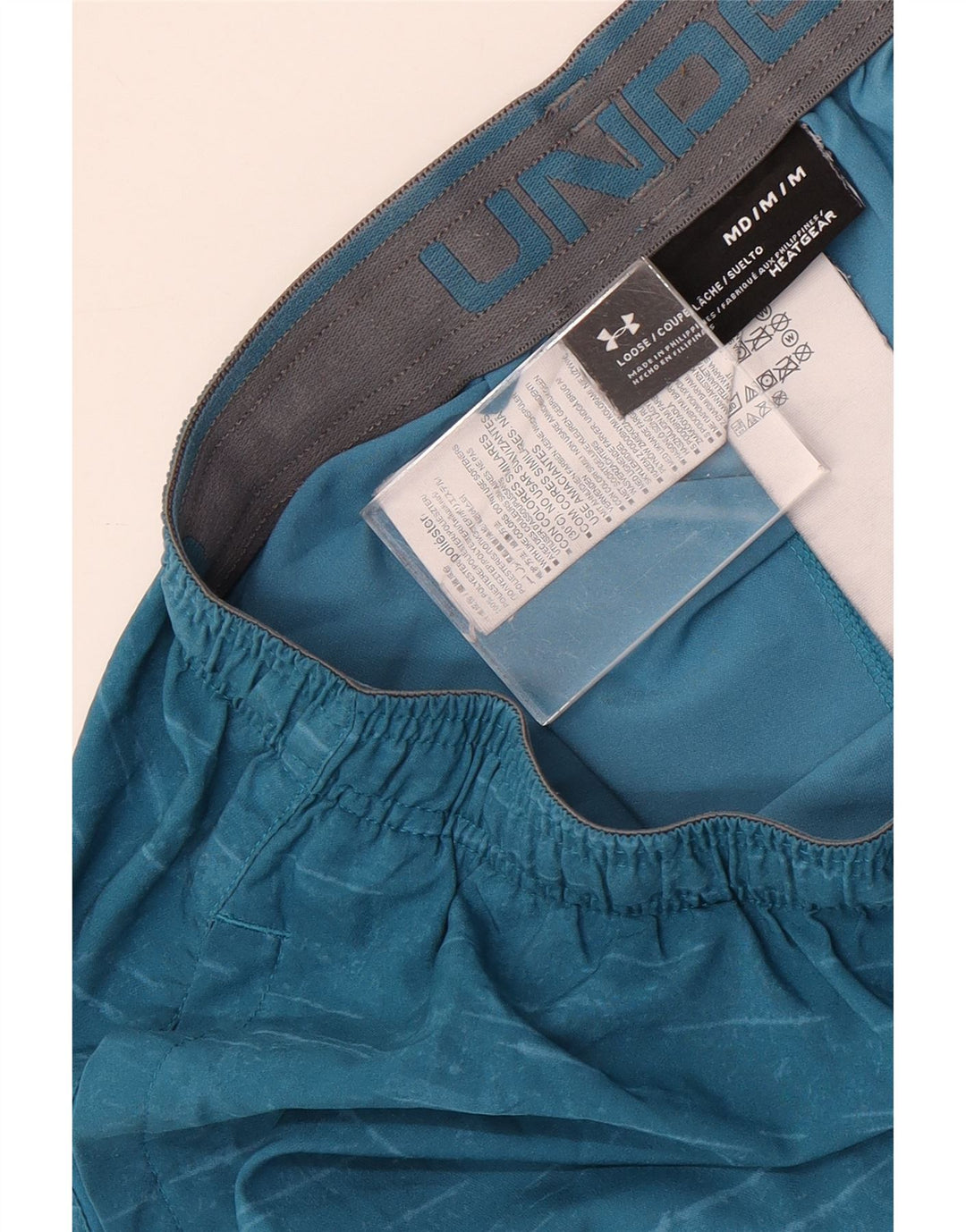 UNDER ARMOUR Short de Sport Heat Gear Homme Bleu Moyen Moucheté Polyester