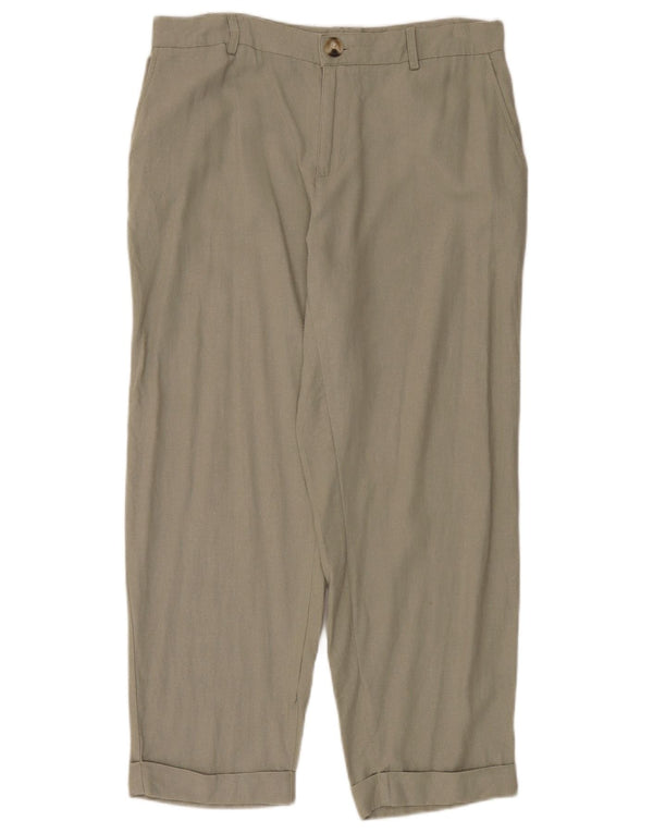 Zara Pantalon Chino Droit Femme EU 40 Medium W30 L27 Kaki