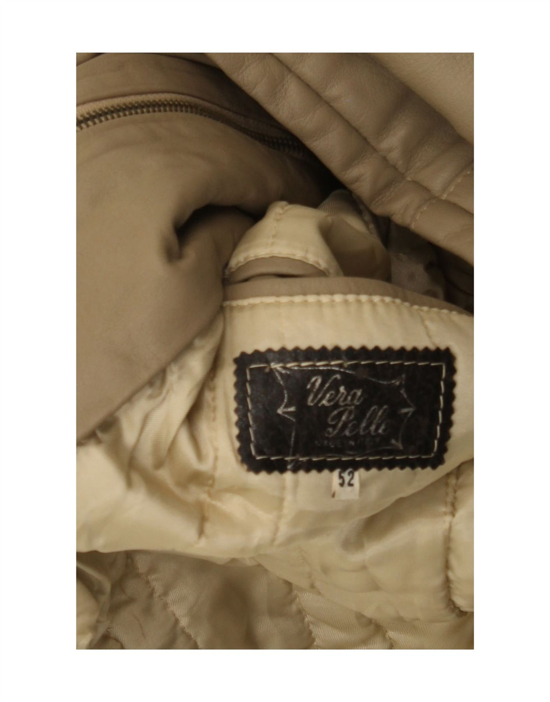 VINTAGE Veste en cuir homme IT 52 XL Cuir Beige