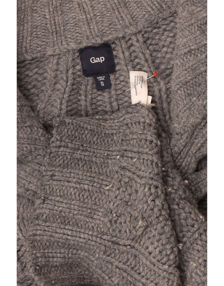 Gap Pull Col Boutonné Homme XL Gris Laine