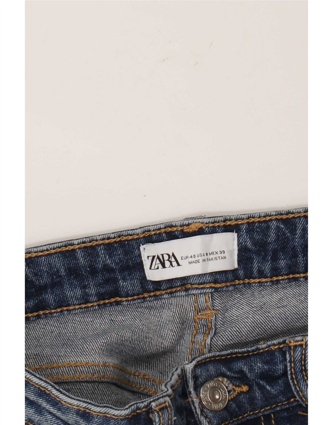 Zara Jean court pour femme EU 40 Medium W30 L26 Bleu