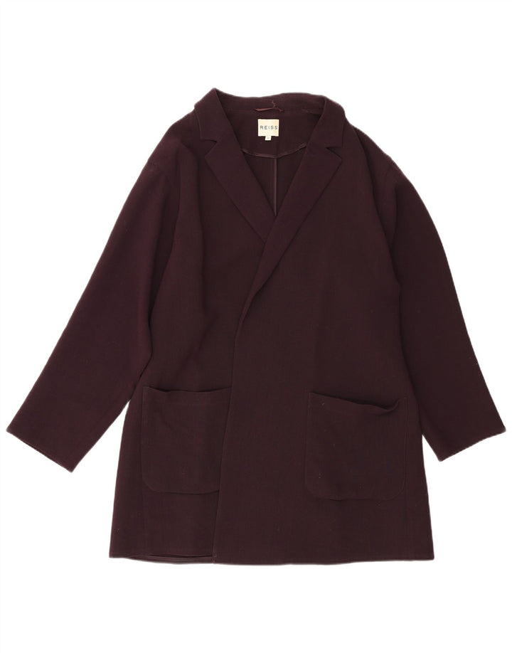 Reiss Pardessus ouvert pour femme UK 6 XS en laine bordeaux