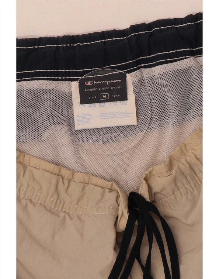 Champion Short de bain pour homme en polyamide color block beige moyen