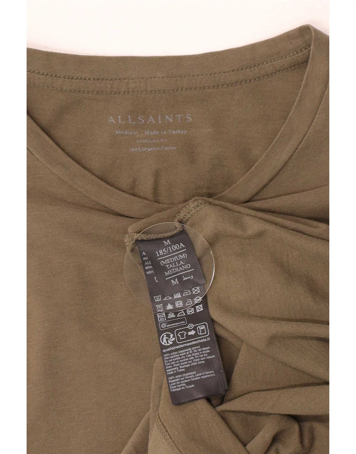 All Saints T-Shirt Regular Fit Homme Vert Moyen Coton