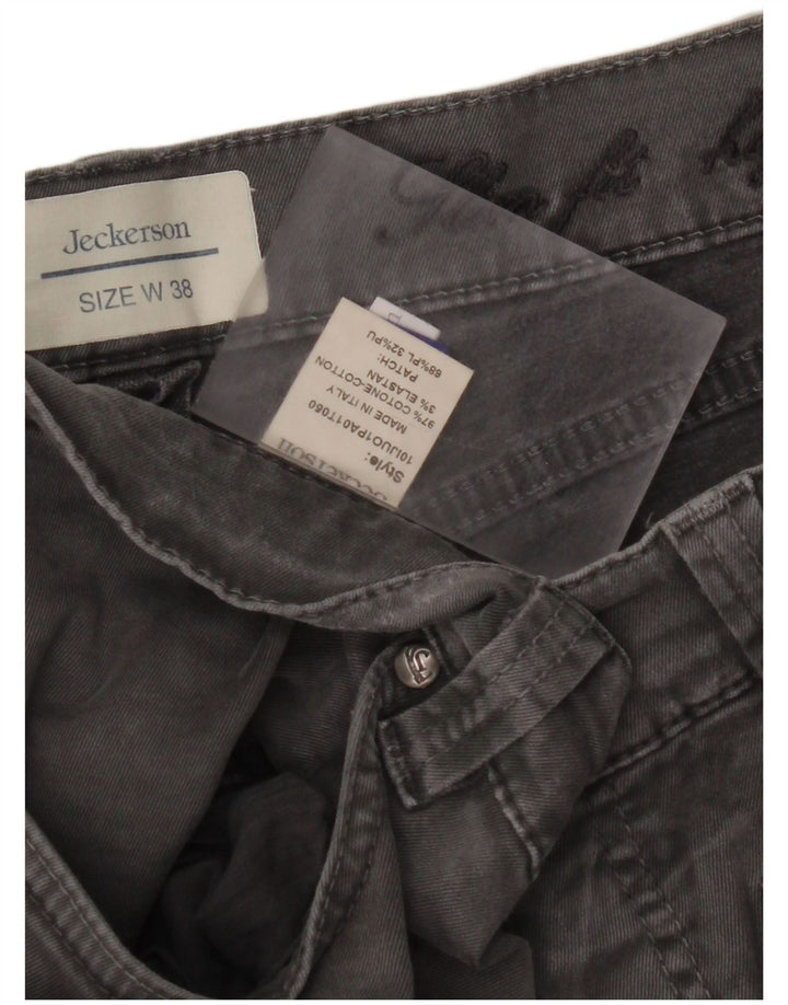 JECKERSON Pantalon décontracté coupe slim pour homme W38 L33 Gris Coton