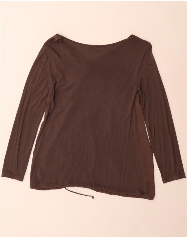 Trussardi Femme Haut Chemisier à Manches Longues UK 10 Petit Gris Colorblock