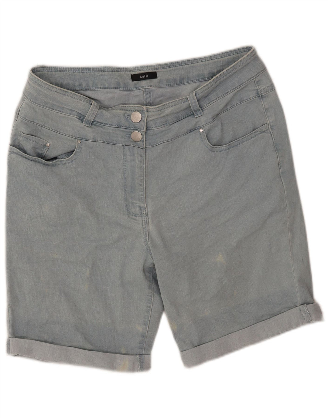 MAX & CO. Short en jean pour femme UK 14 Large W32 Bleu Coton
