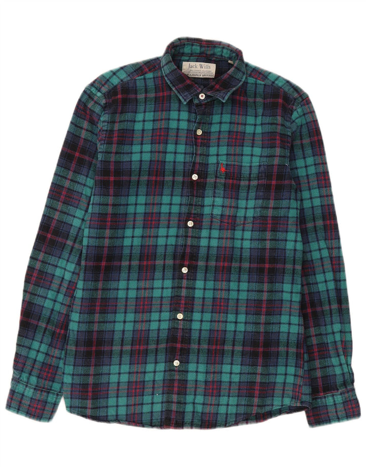 Jack Wills Chemise en flanelle pour homme en coton à carreaux vert moyen