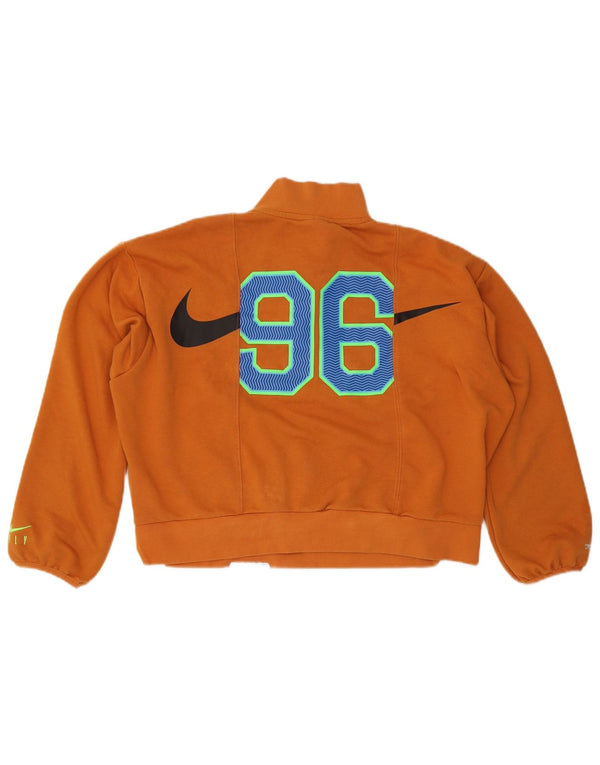 Nike Femme Dri Fit Graphic Sweat-shirt surdimensionné UK 10 Petit Orange