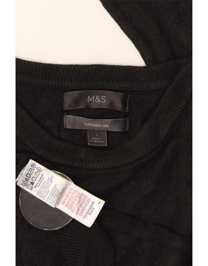 Marks & Spencer Pull à col rond pour homme en acrylique noir Taille L