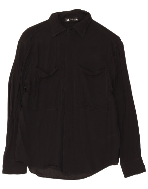 Chemise Zara Homme Petite Viscose Noire